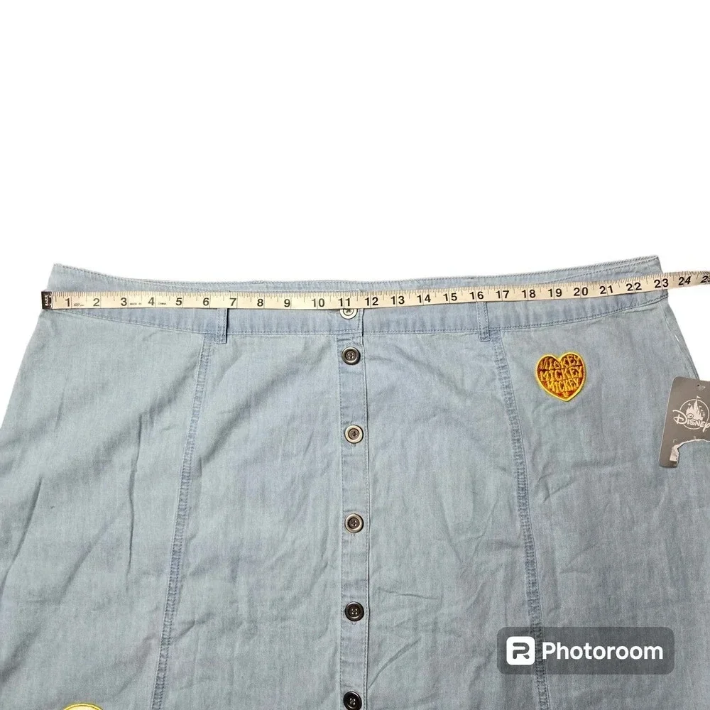 Disney Mickey & Minnie Button Front Blue‎ Skirt